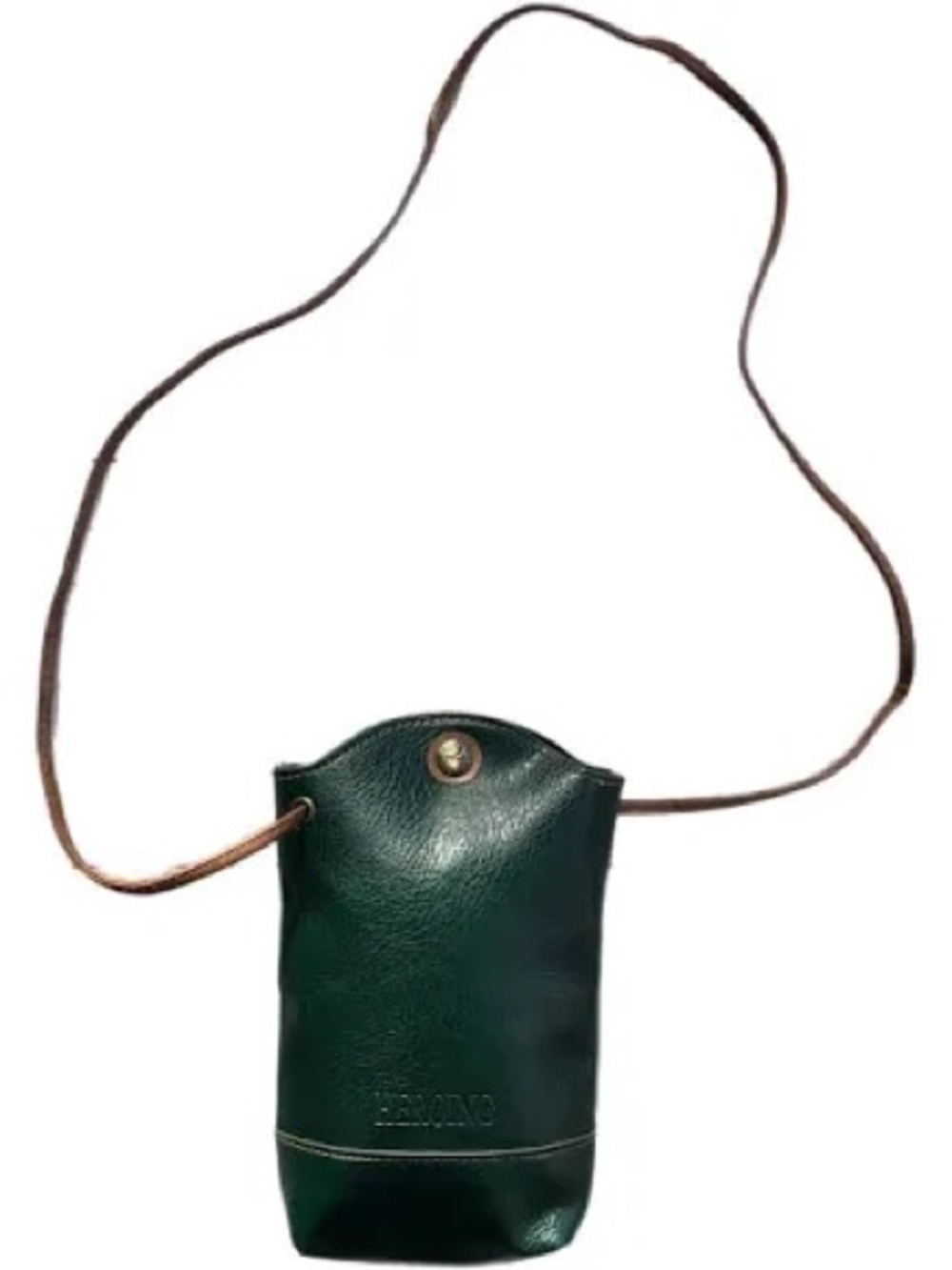 Vintage Heroing Dark Green Leather Crossbody Pouch
